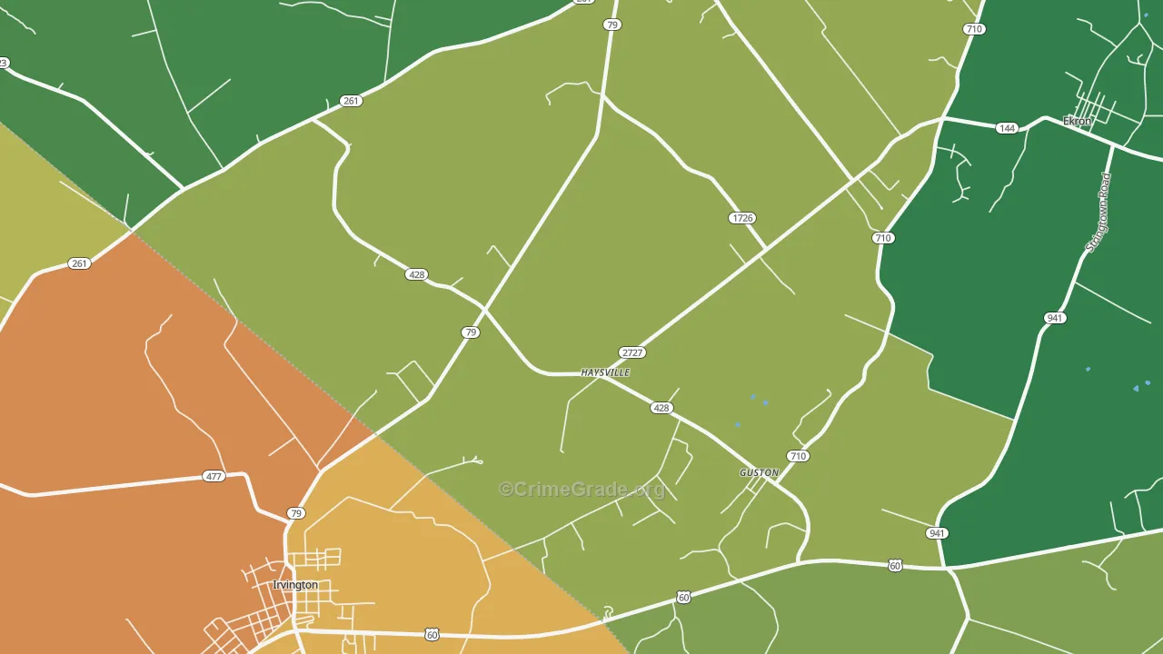 Haysville, KY Map of Murder Rates
