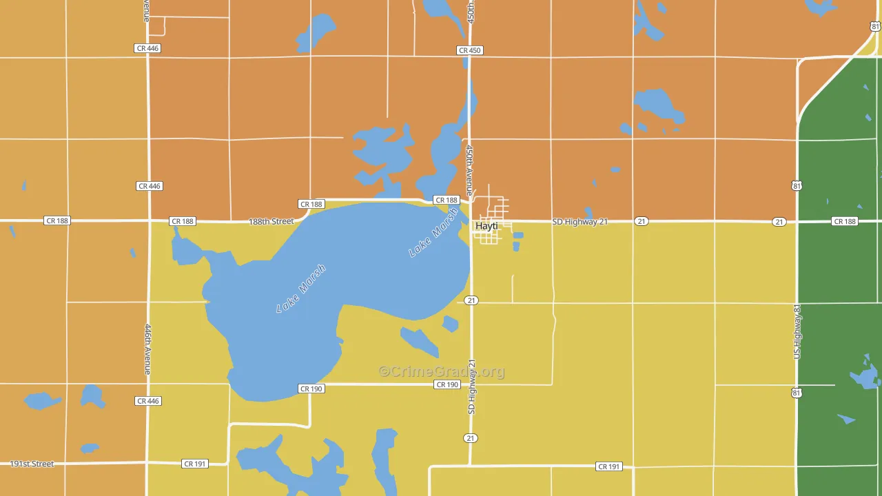 Hayti, SD Map of Murder Rates
