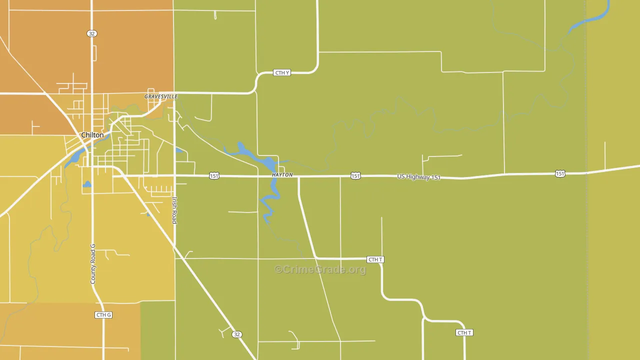 Hayton, WI Map of Murder Rates