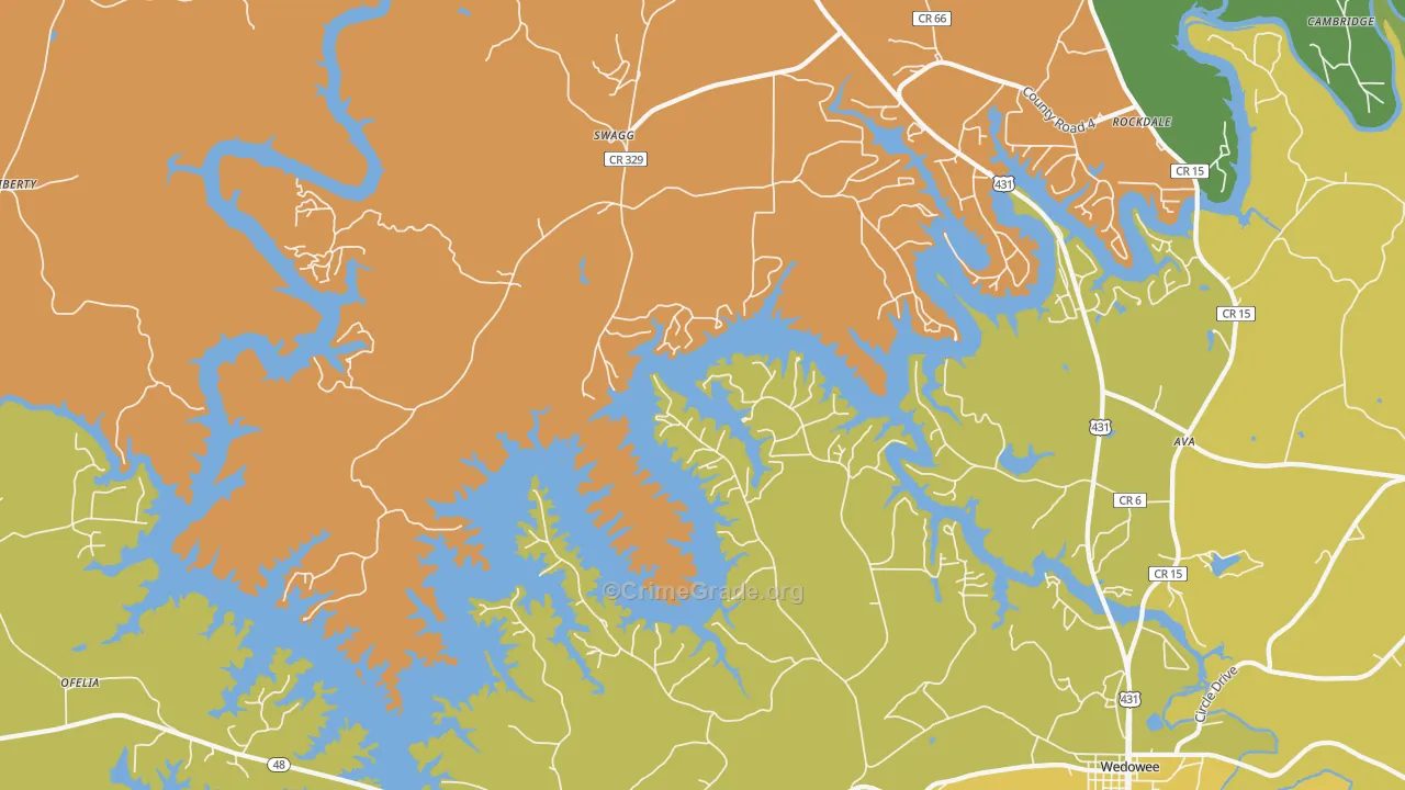 Haywood, AL Map of Murder Rates