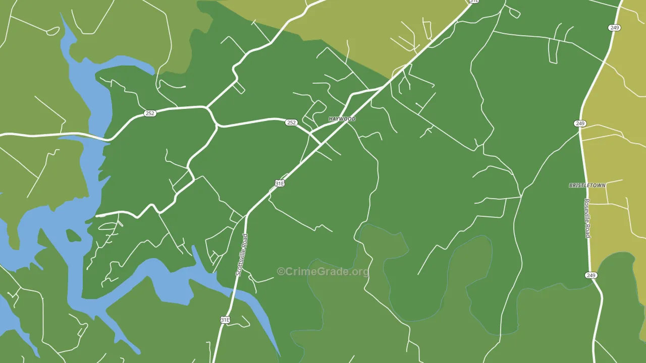 Haywood, KY Map of Murder Rates