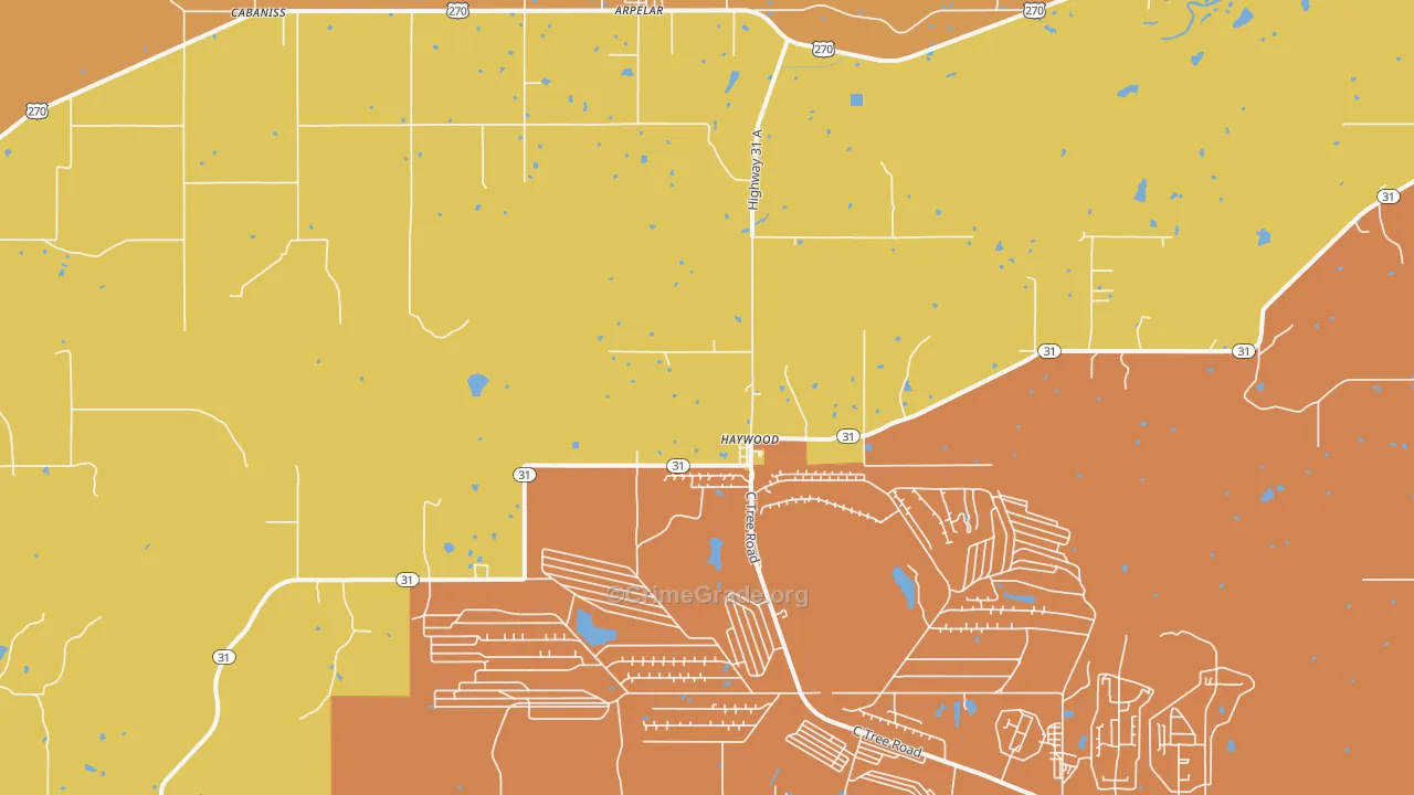 Haywood, OK Map of Murder Rates