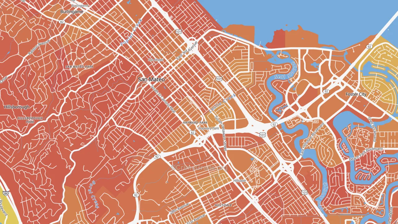 Haywood Park, San Mateo, CA Map of Murder Rates