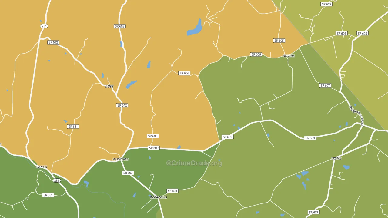 Haywood, VA Map of Murder Rates