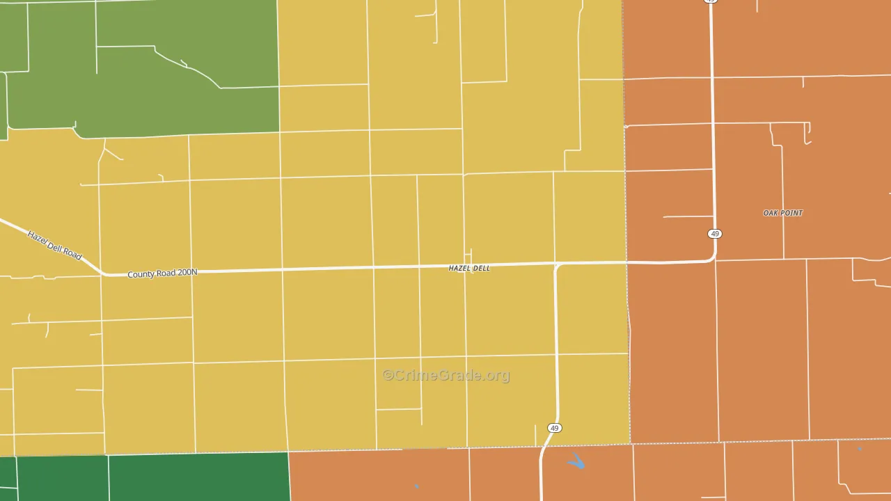 Hazel Dell, IL Map of Murder Rates