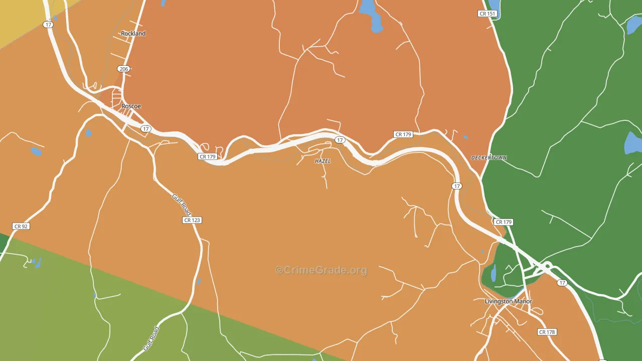 Hazel, NY Map of Murder Rates