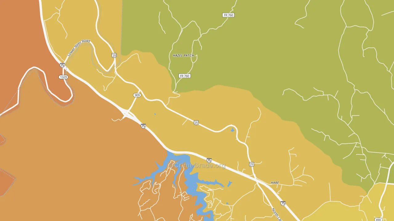 Hazel Patch, KY Map of Murder Rates