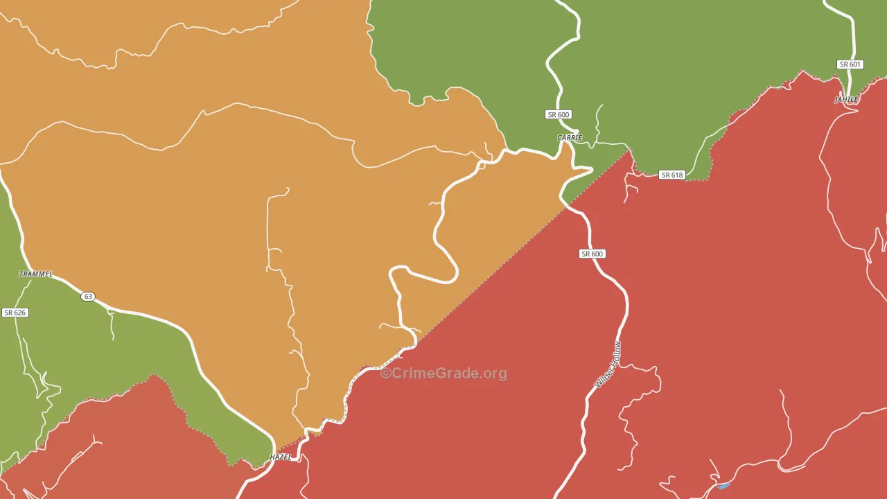 Hazel, VA Map of Murder Rates