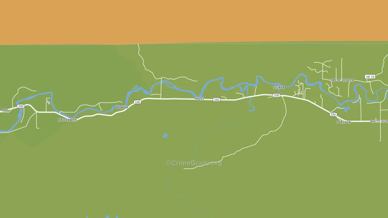 Hazel, WA Map of Murder Rates