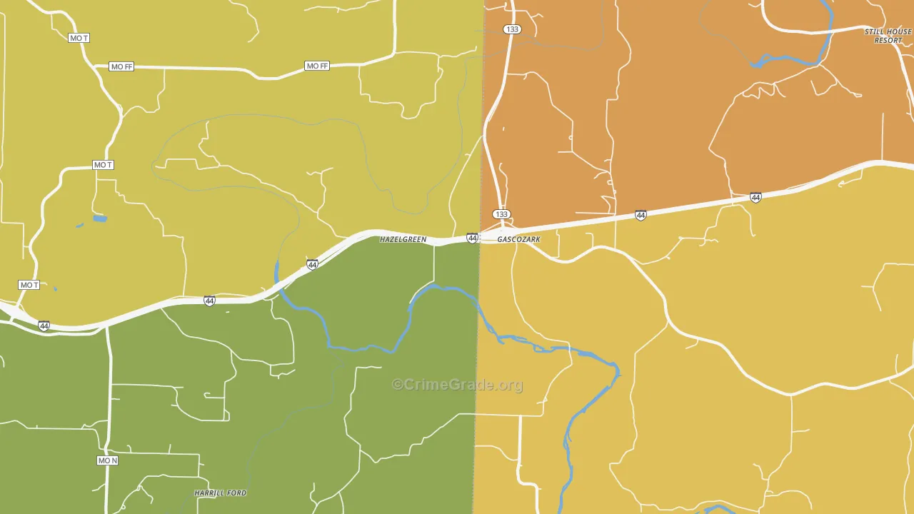 Hazelgreen, MO Map of Murder Rates