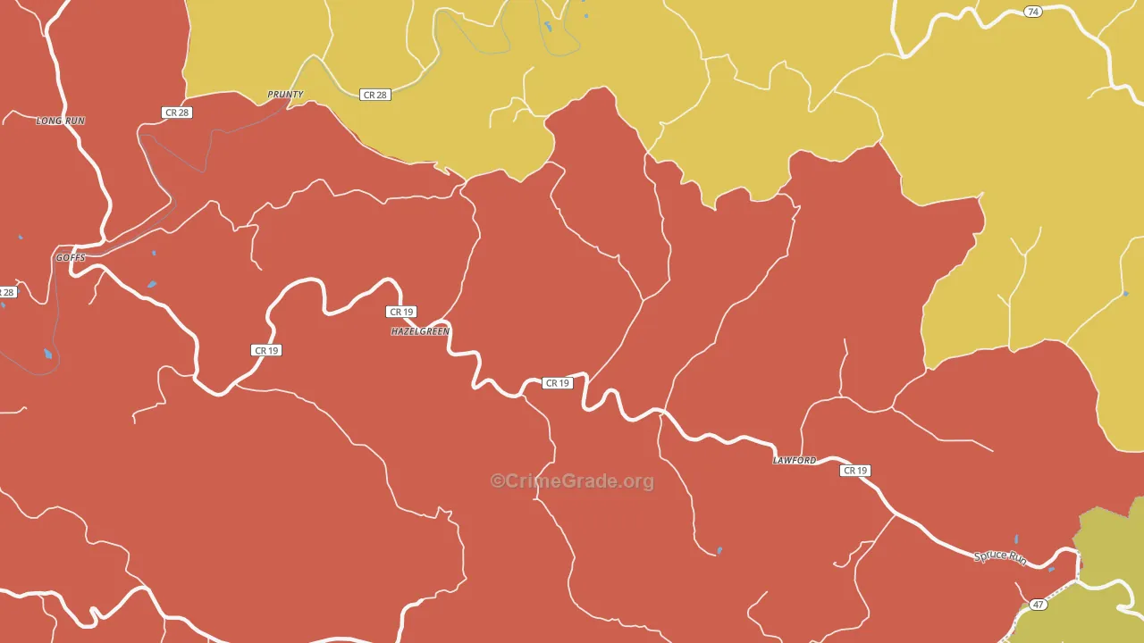 Hazelgreen, WV Map of Murder Rates