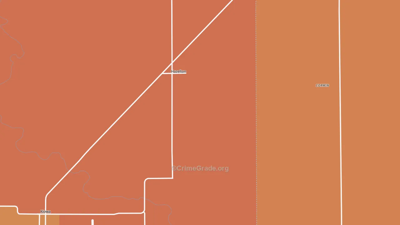 Hazelton, KS Map of Murder Rates