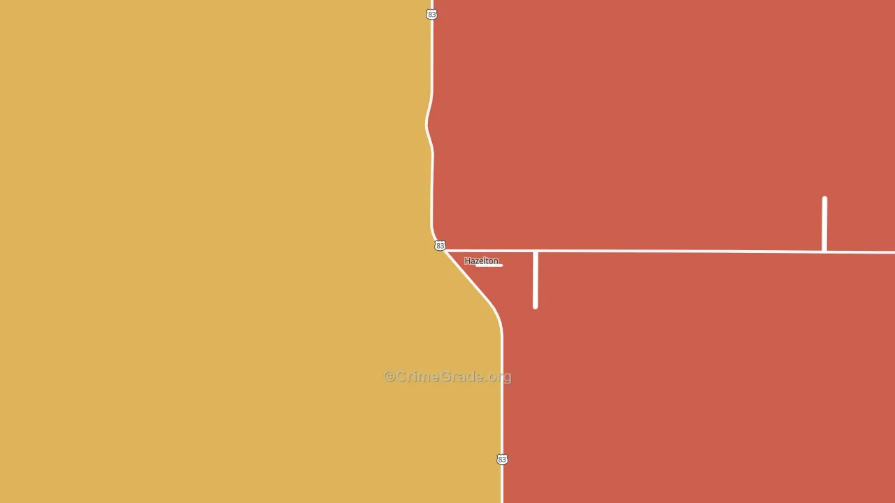 Hazelton, ND Map of Murder Rates
