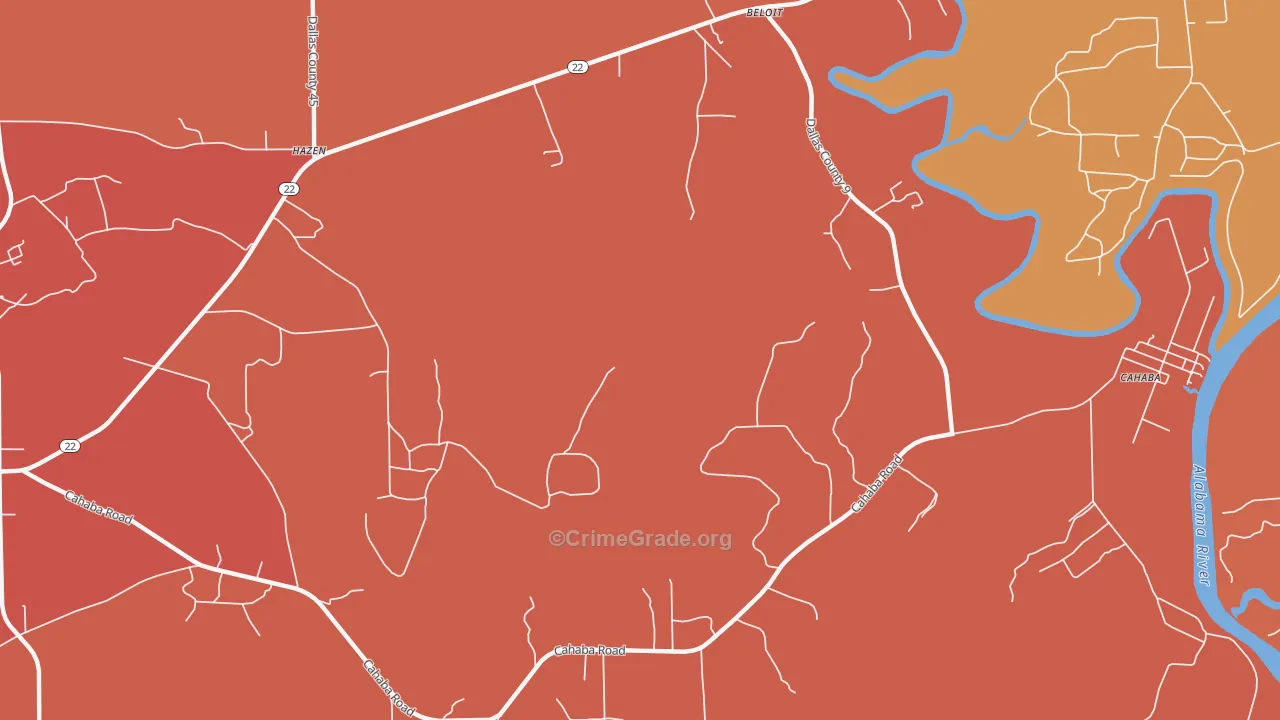Hazen, AL Map of Murder Rates