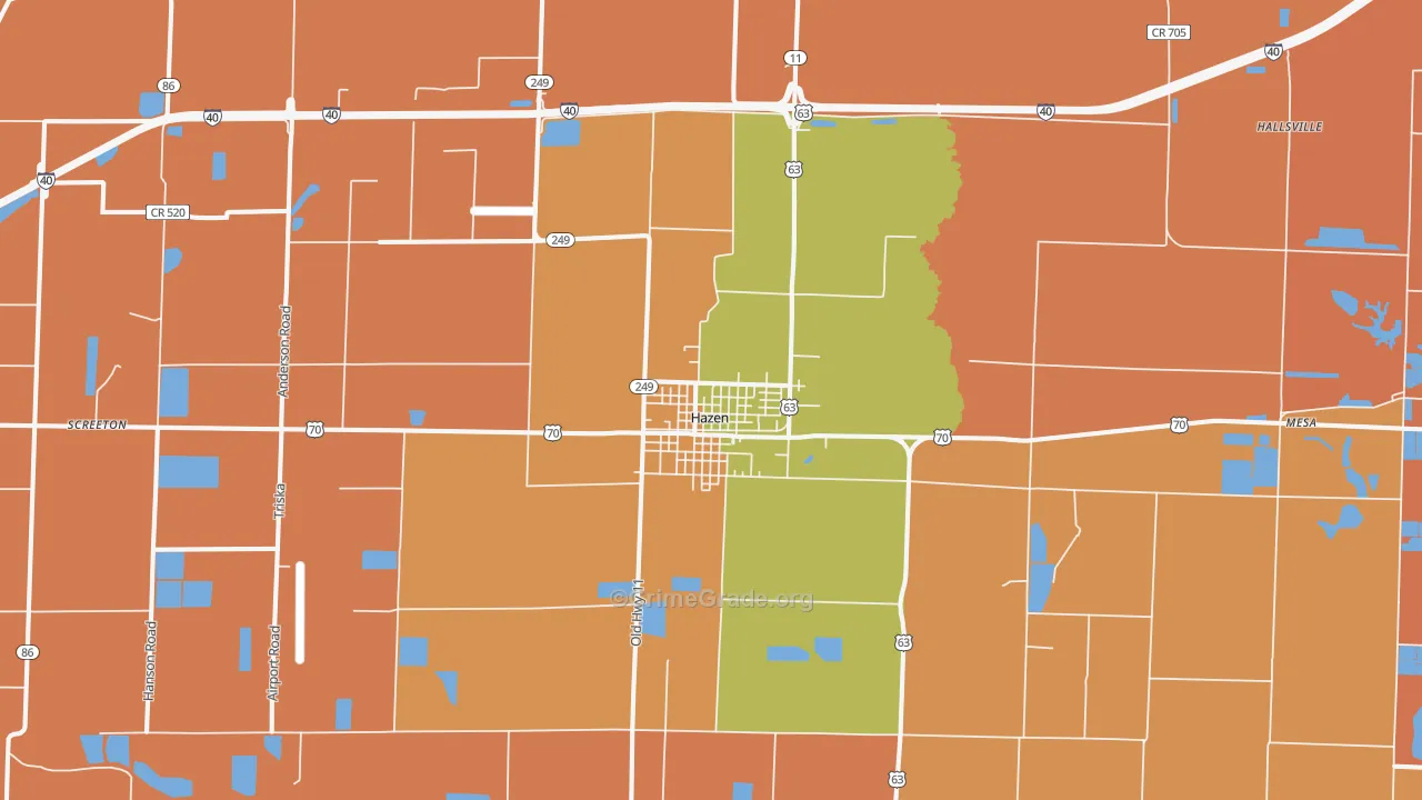 Hazen, AR Map of Murder Rates