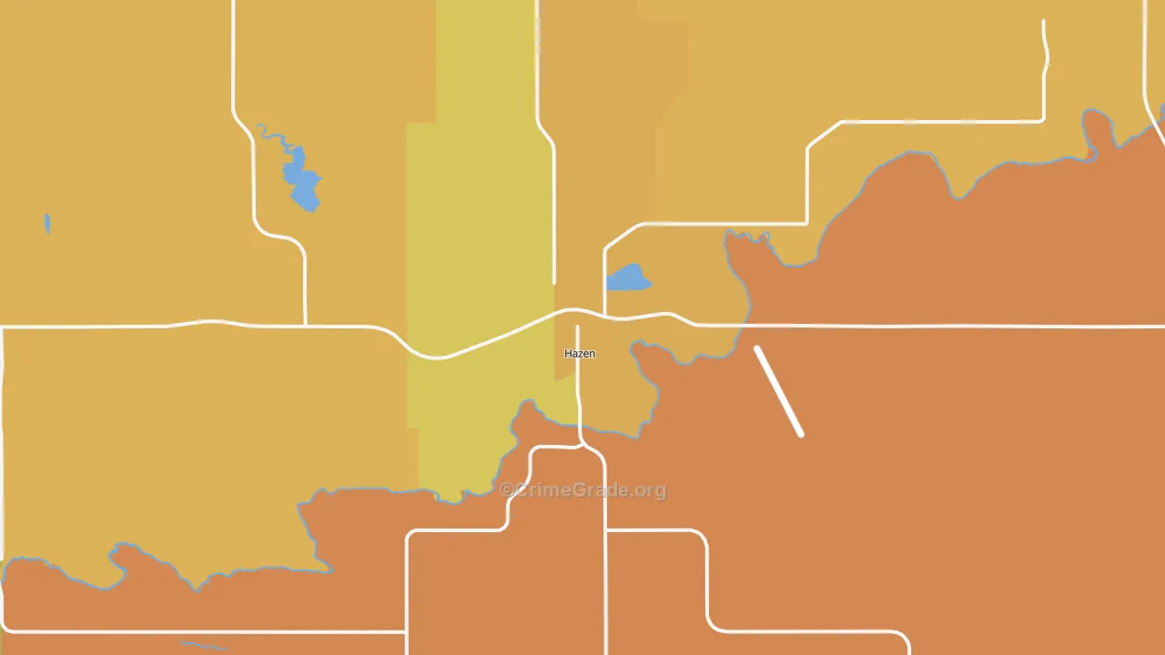 Hazen, ND Map of Murder Rates