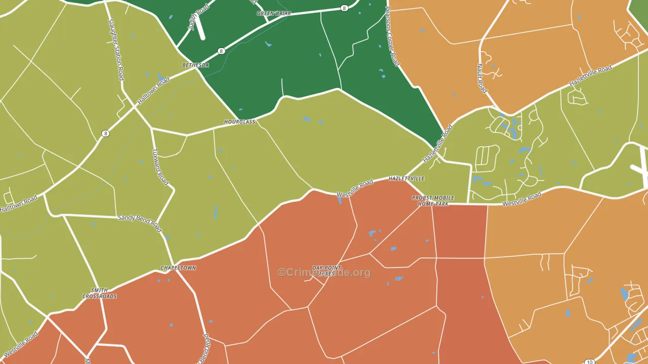 Hazlettville, DE Map of Murder Rates