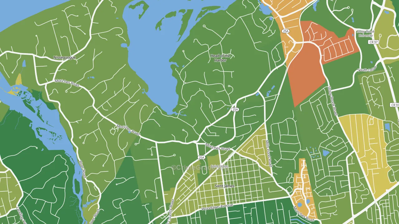 Head of the Harbor, NY Map of Murder Rates