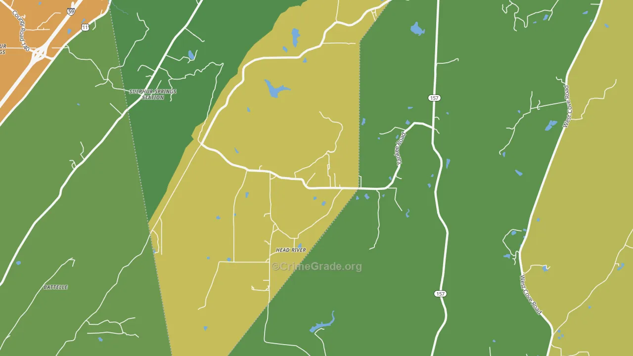 Head River, GA Map of Murder Rates