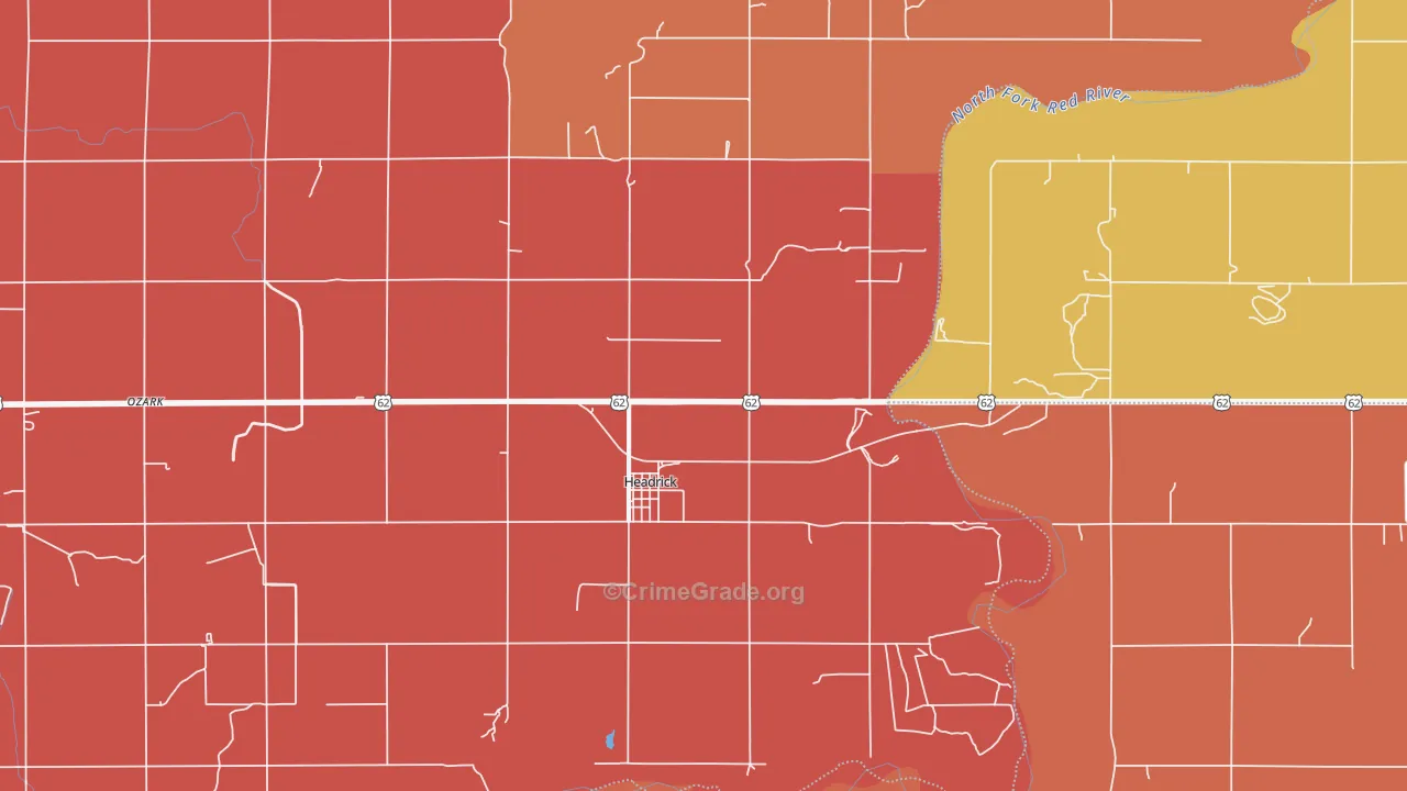 Headrick, OK Map of Murder Rates