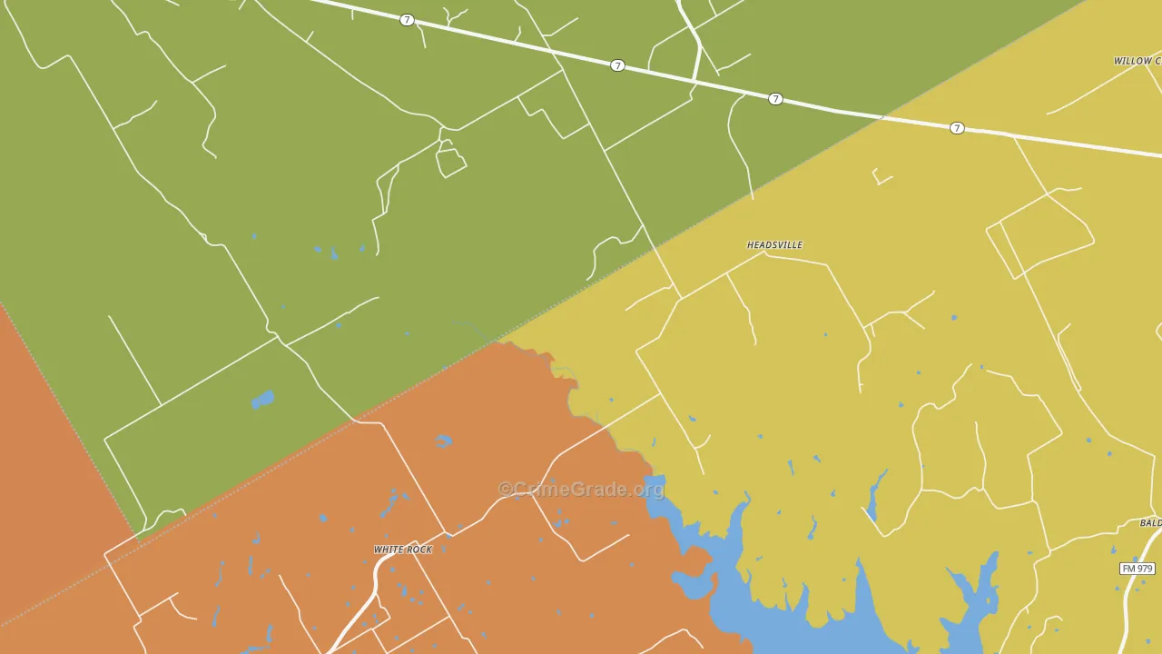 Headsville, TX Map of Murder Rates