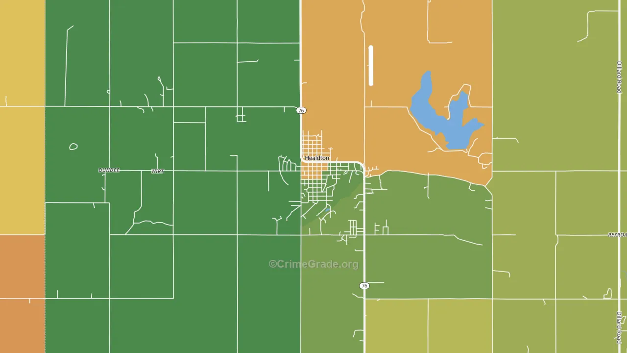Healdton, OK Map of Murder Rates