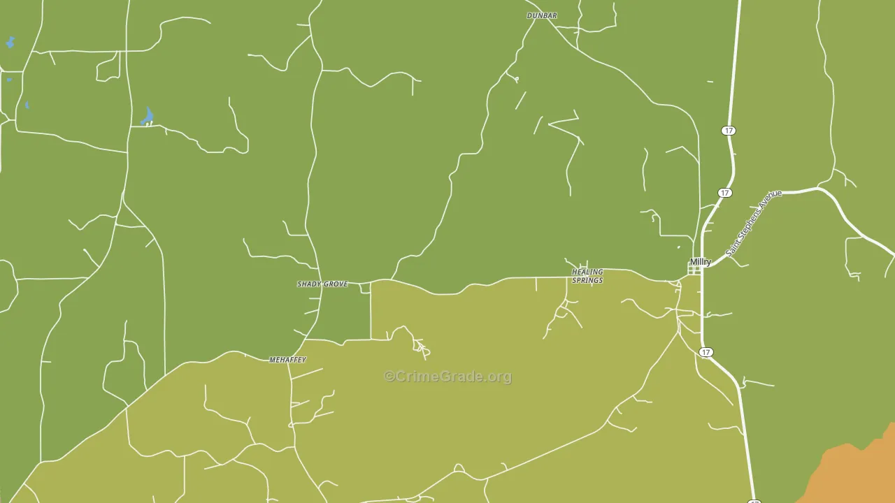 Healing Springs, AL Map of Murder Rates