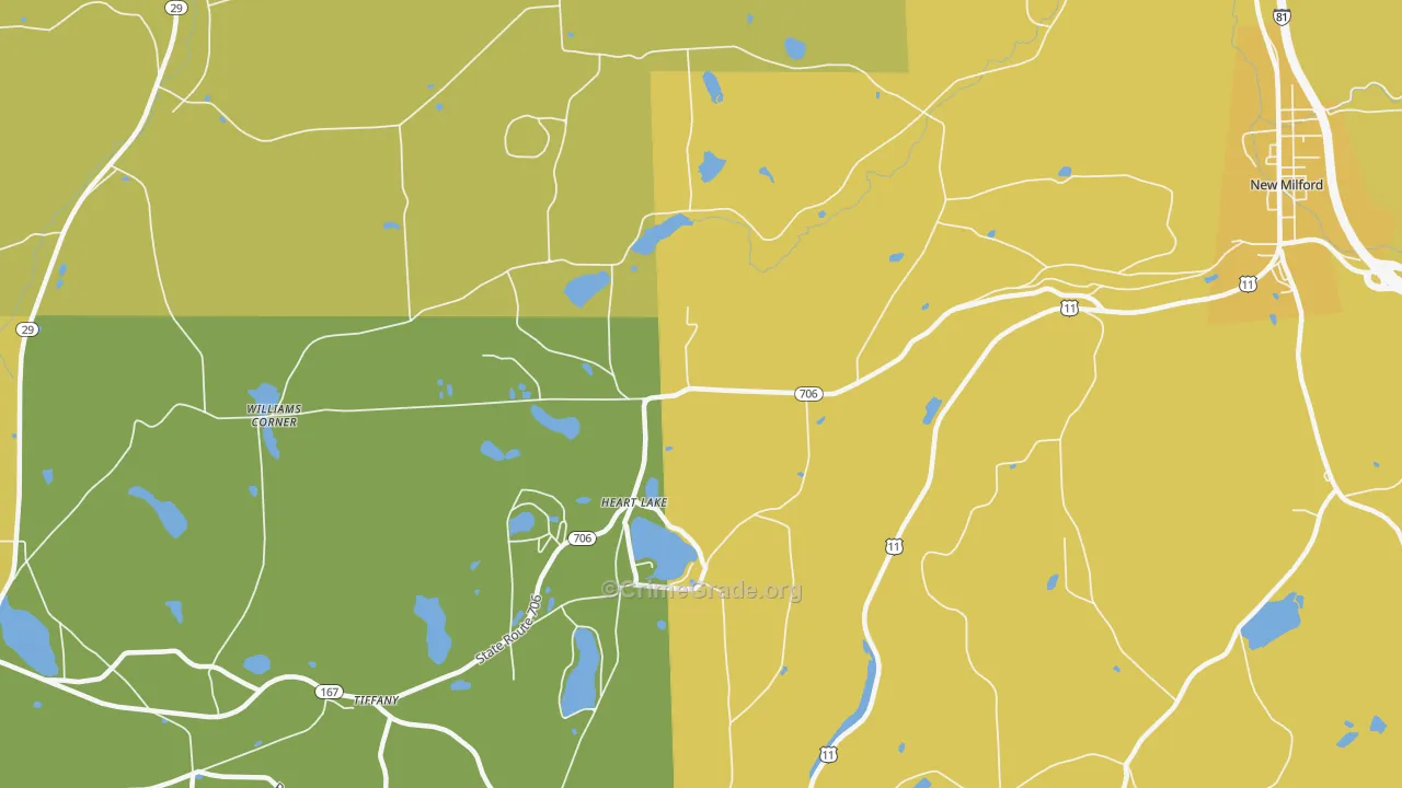 Heart Lake, PA Map of Murder Rates