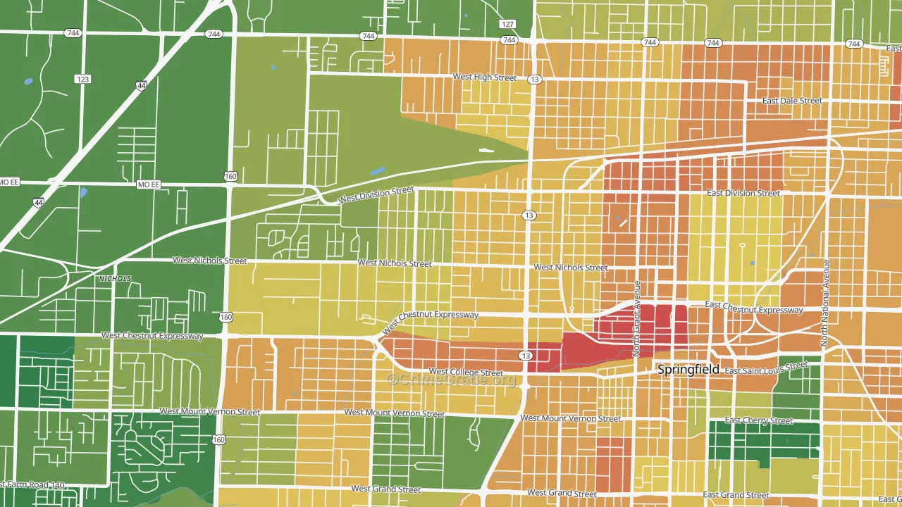 Heart of the Westside, Springfield, MO Map of Murder Rates
