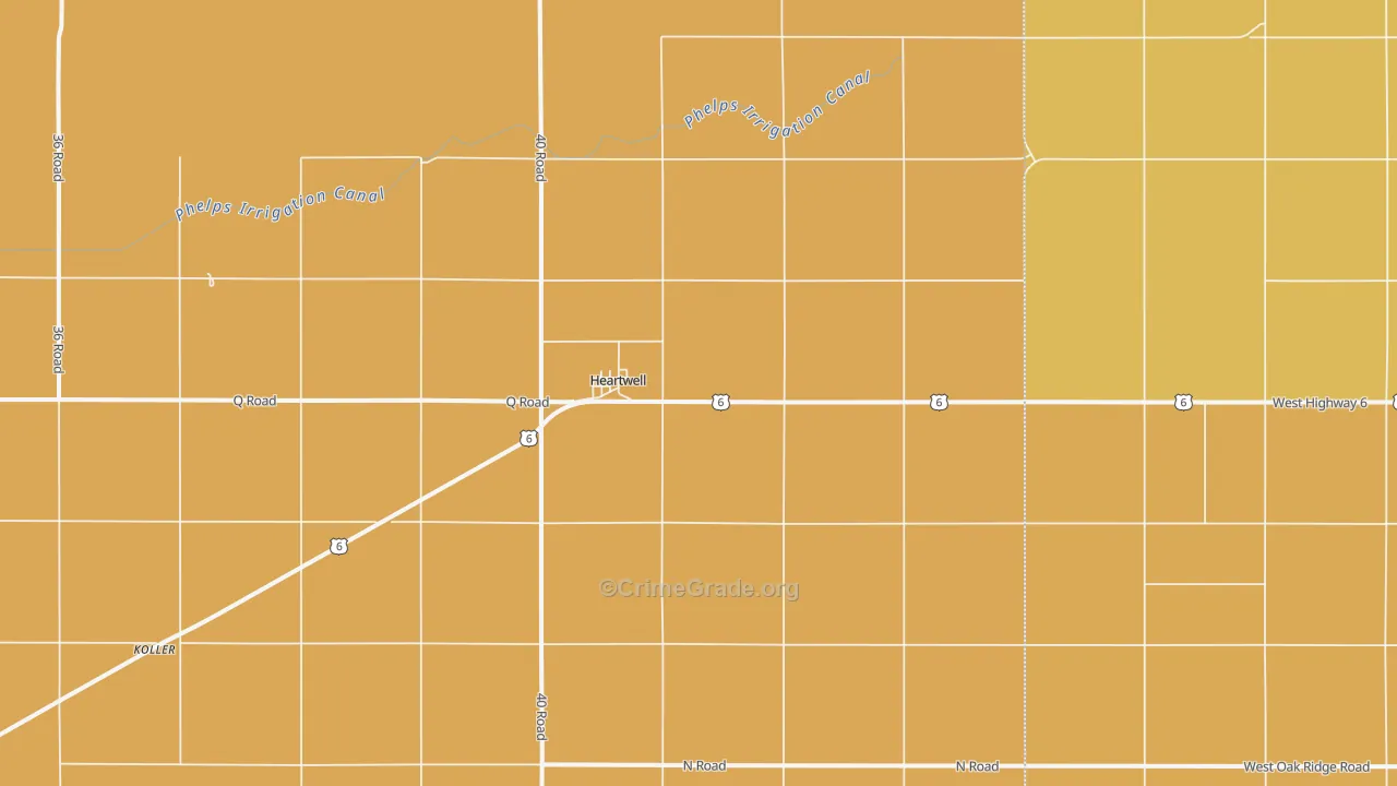 Heartwell, NE Map of Murder Rates