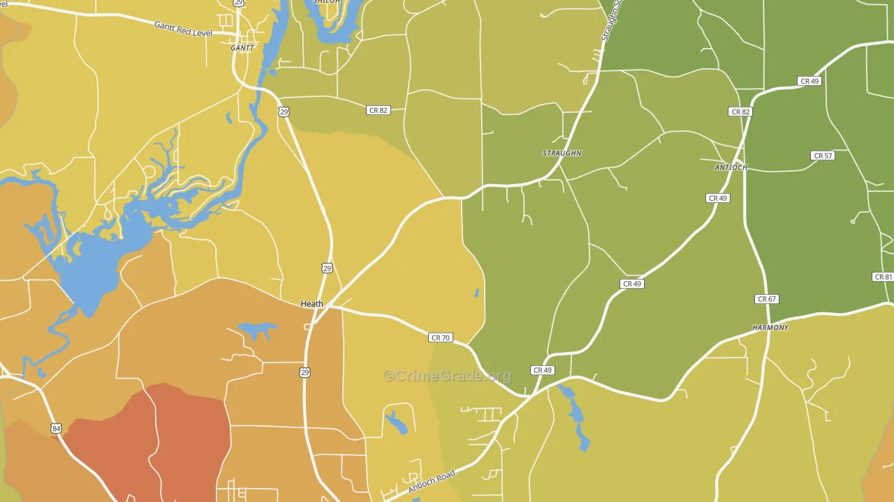 Heath, AL Map of Murder Rates