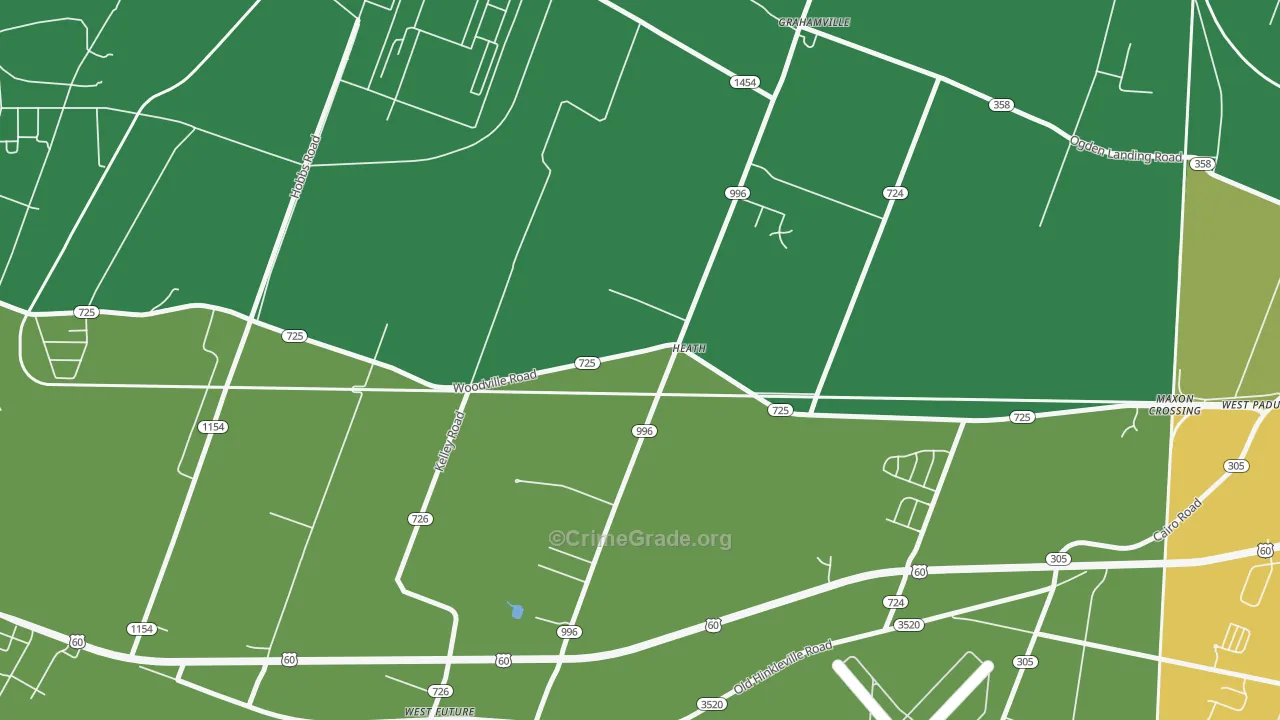Heath, KY Map of Murder Rates