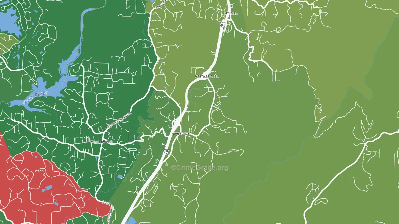 Heather Glen, CA Map of Murder Rates