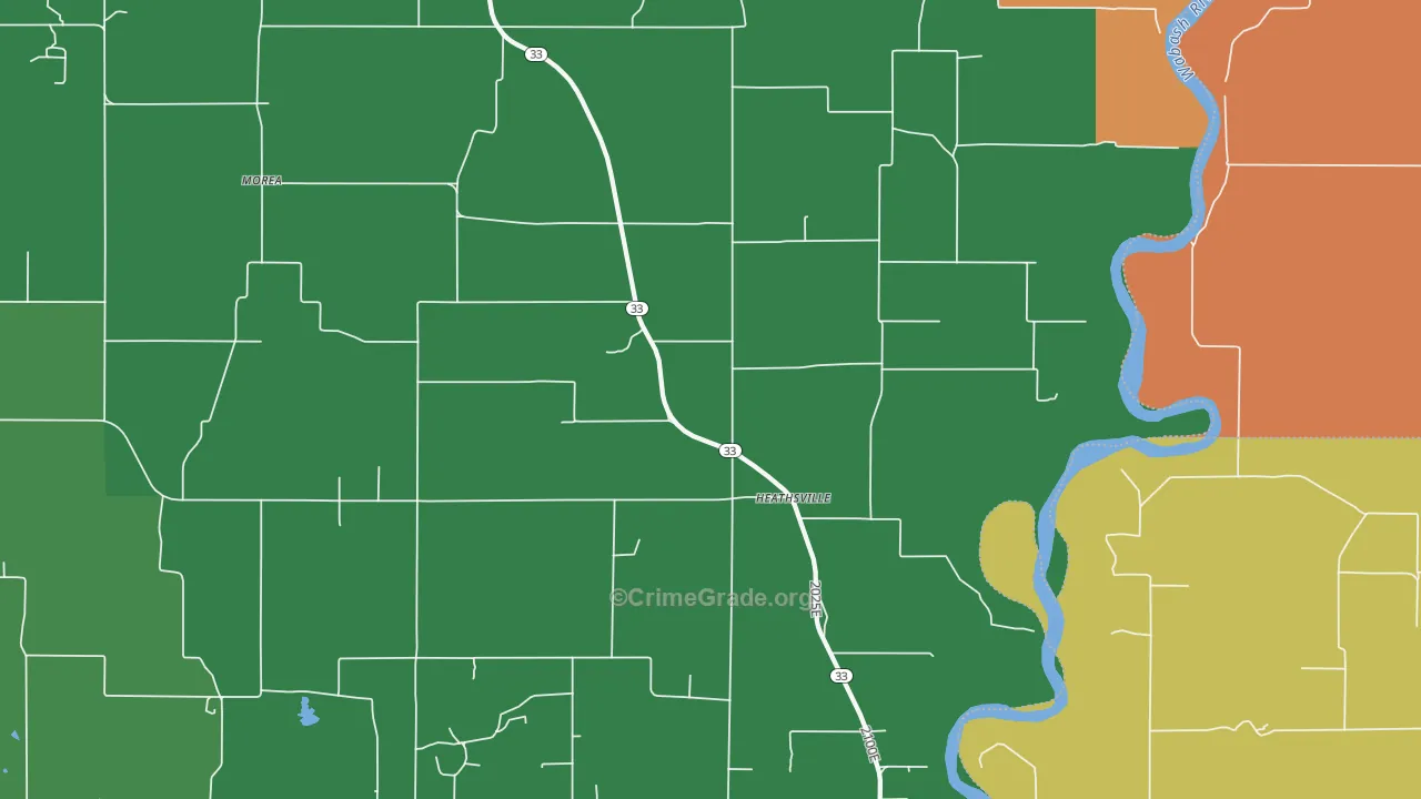 Heathsville, IL Map of Murder Rates