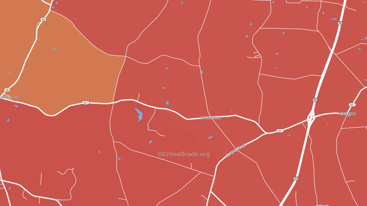 Heathsville, NC Map of Murder Rates