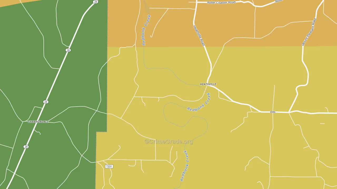 Heathville, PA Map of Murder Rates