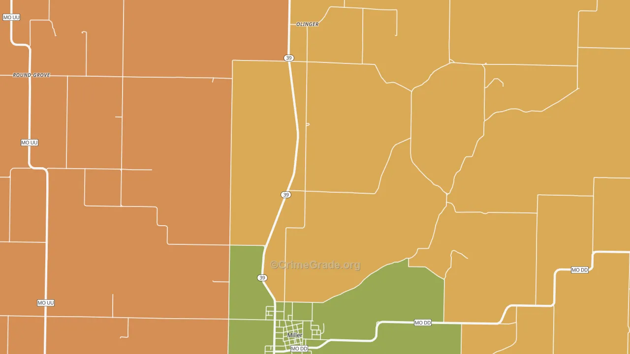Heatonville, MO Map of Murder Rates