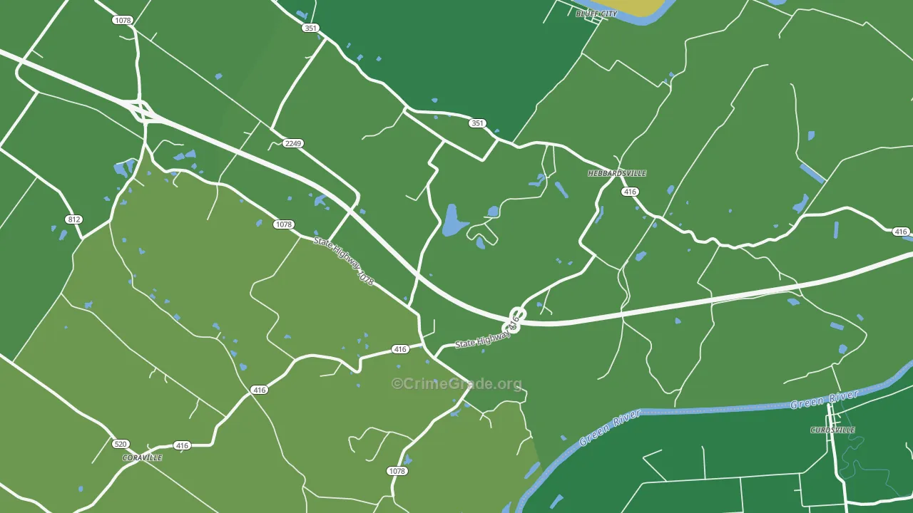 Hebbardsville, KY Map of Murder Rates
