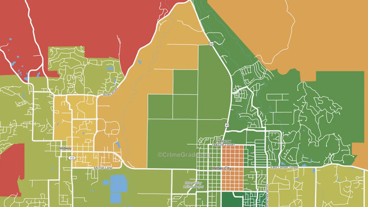 Heber, UT Map of Murder Rates