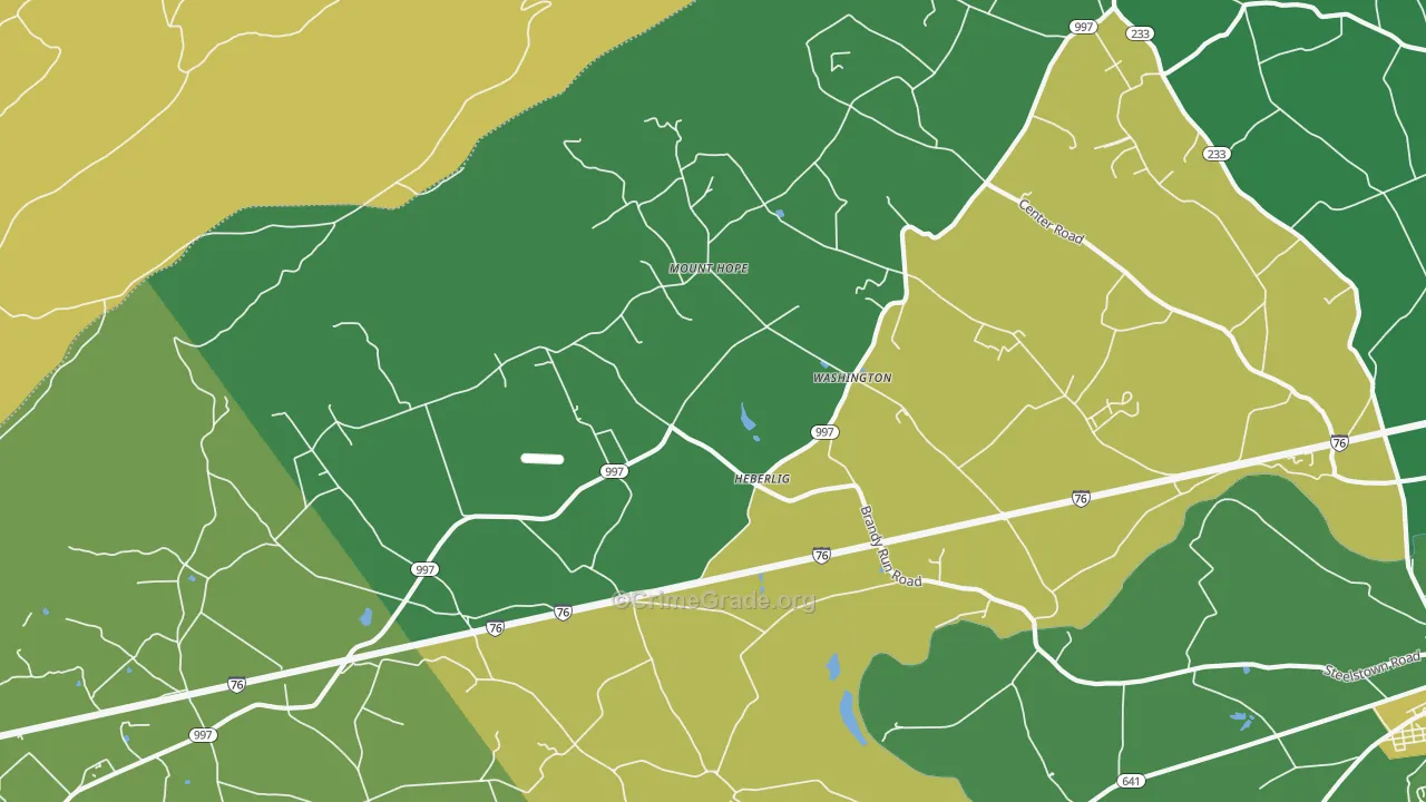 Heberlig, PA Map of Murder Rates