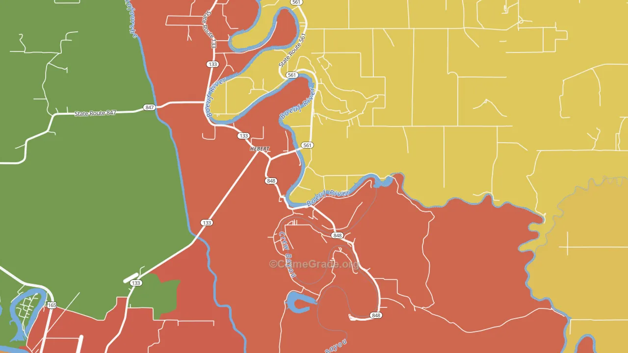Hebert, LA Map of Murder Rates