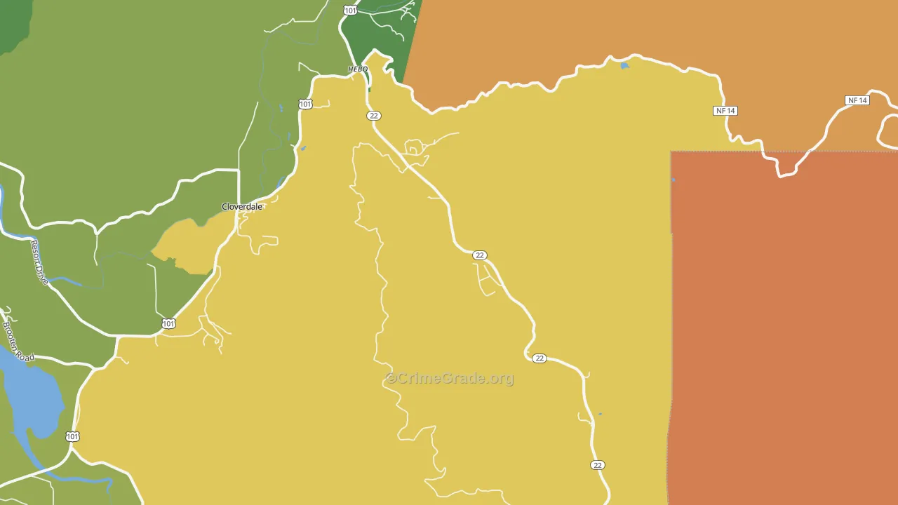 Hebo, OR Map of Murder Rates