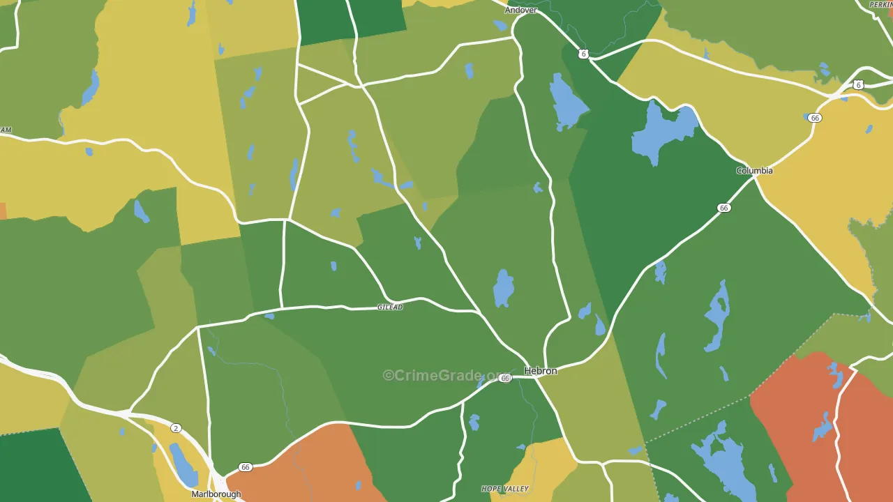 Hebron, CT Map of Murder Rates