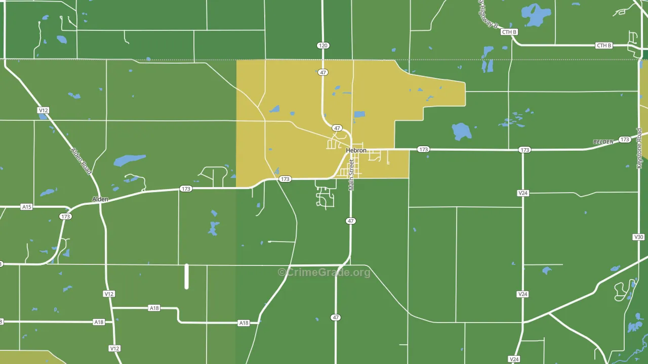 Hebron, IL Map of Murder Rates