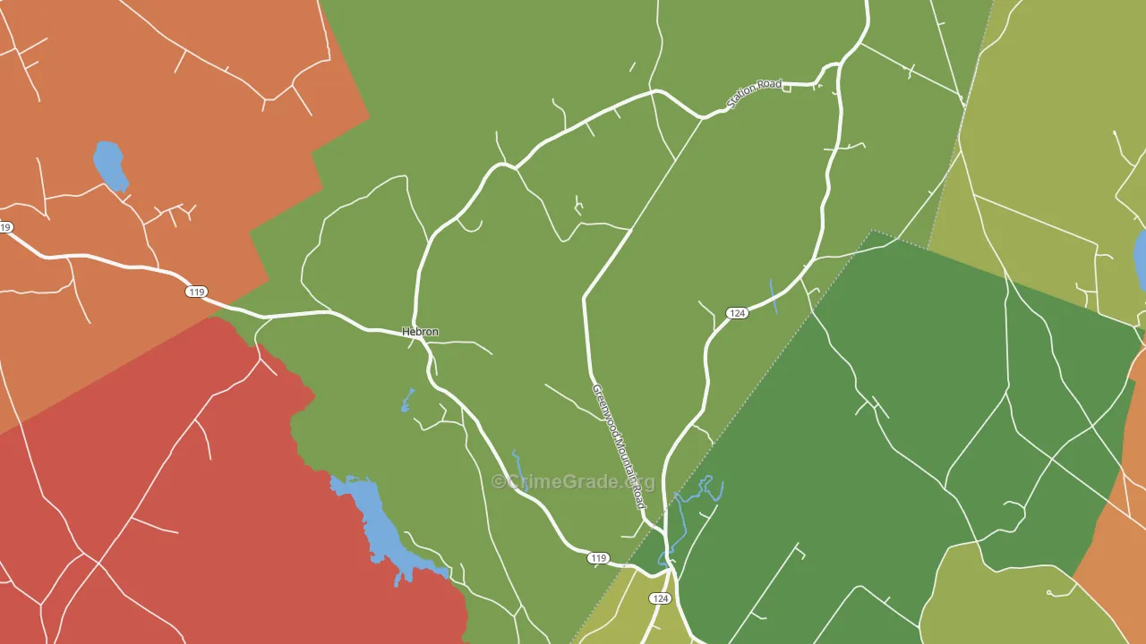 Hebron, ME Map of Murder Rates