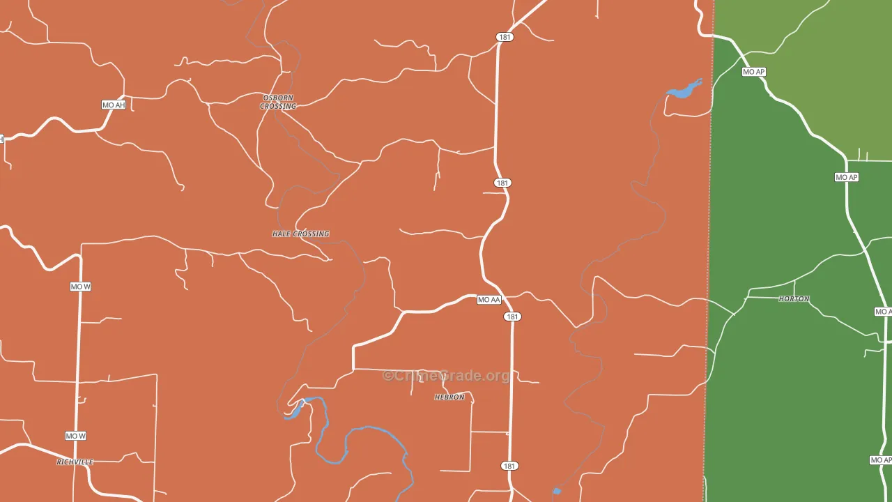 Hebron, MO Map of Murder Rates
