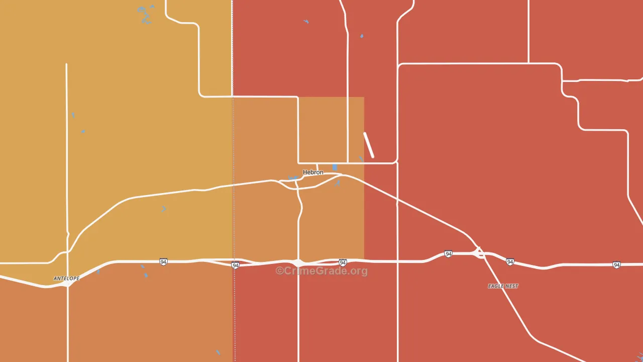 Hebron, ND Map of Murder Rates