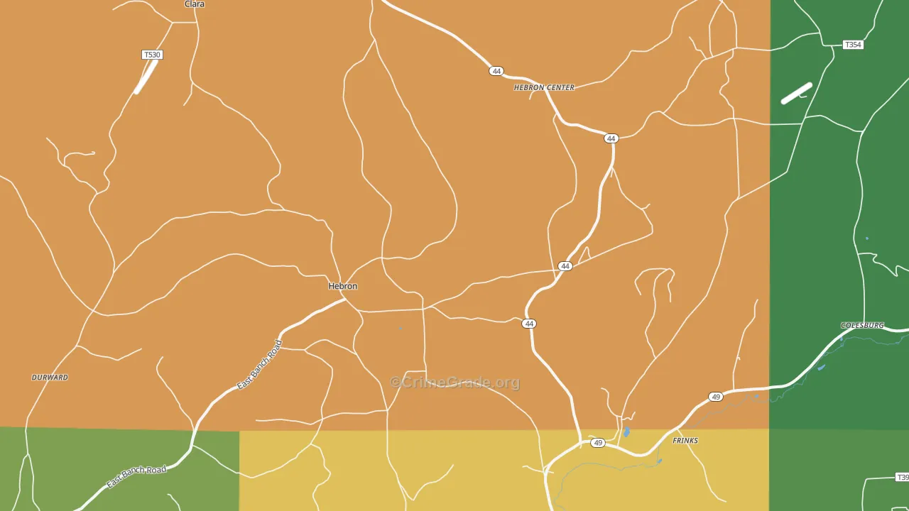 Hebron, PA Map of Murder Rates