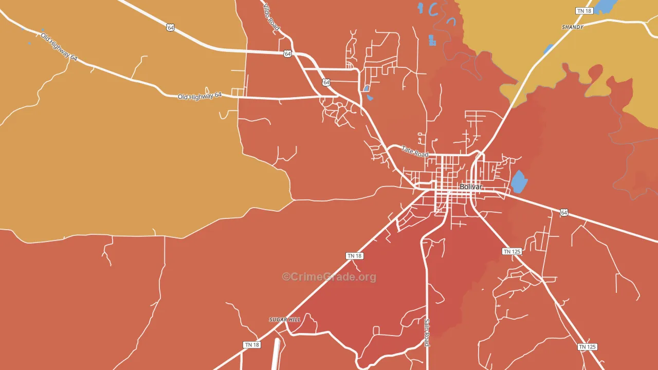 Hebron, TN Map of Murder Rates