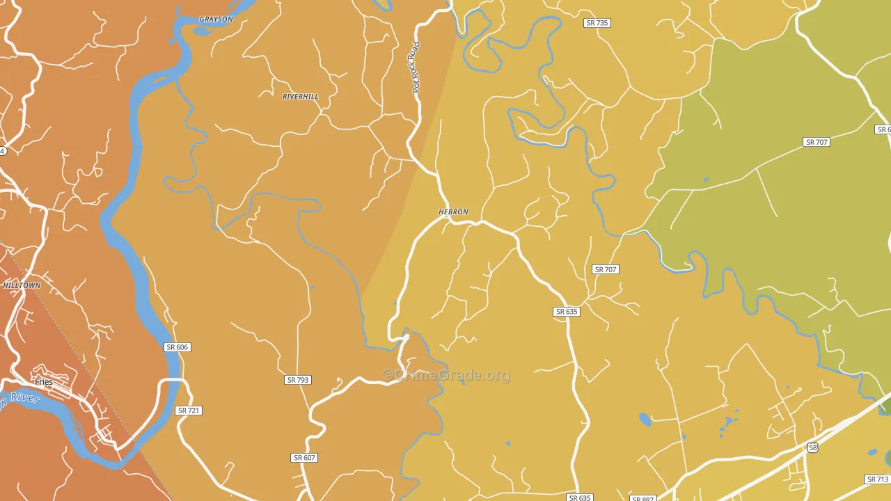 Hebron, VA Map of Murder Rates